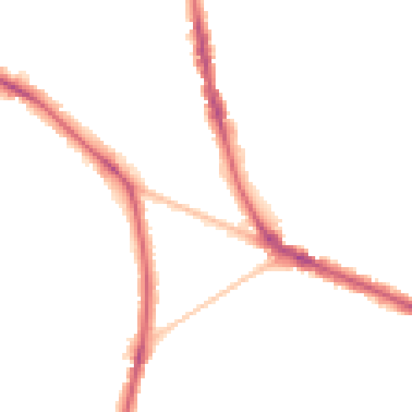 Night-time road noise heatmap for KT6 6JZ