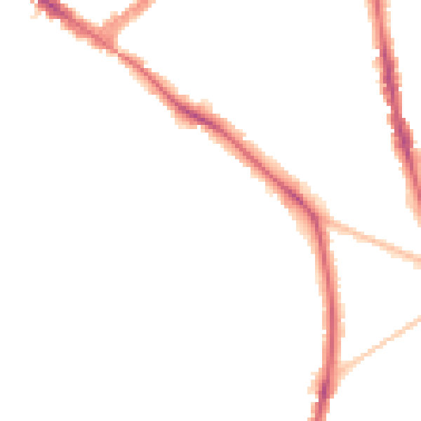 Night-time road noise heatmap for KT6 6PL