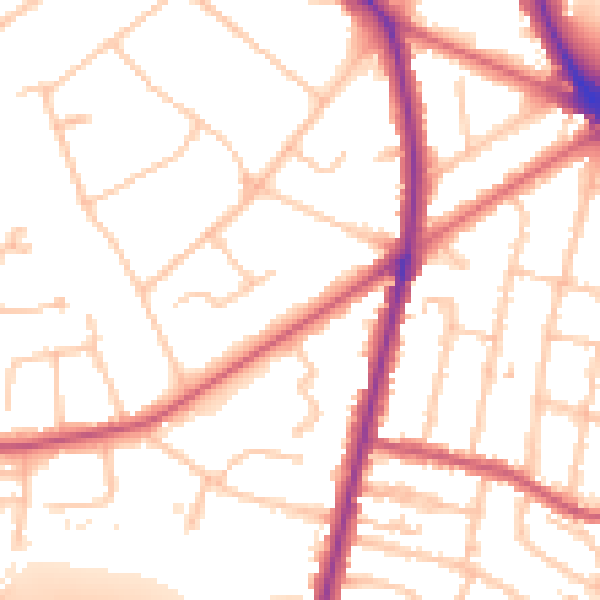 Daytime road noise heatmap for KT6 6RH