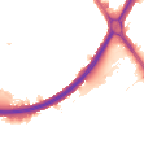Night-time road noise heatmap for KT6 7JP