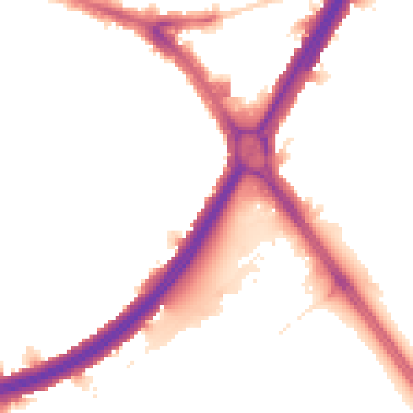 Night-time road noise heatmap for KT6 7JZ