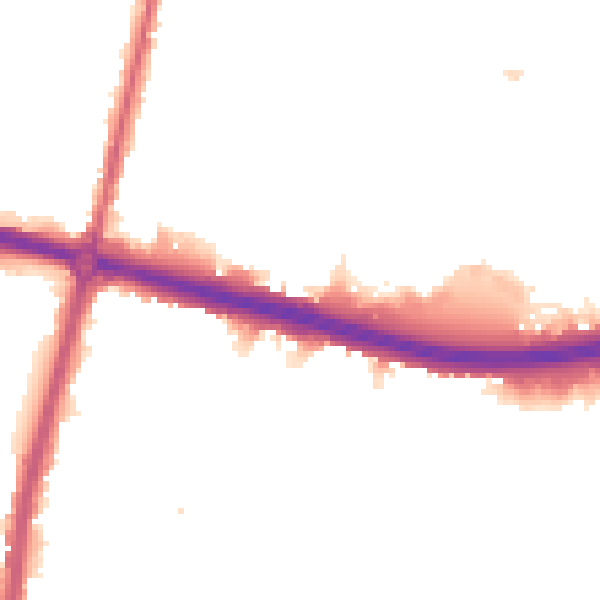 Night-time road noise heatmap for KT6 7LN