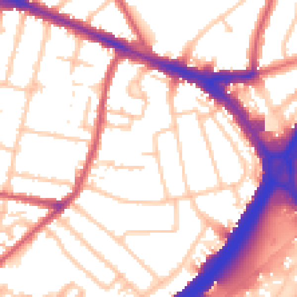Daytime road noise heatmap for KT6 7PR