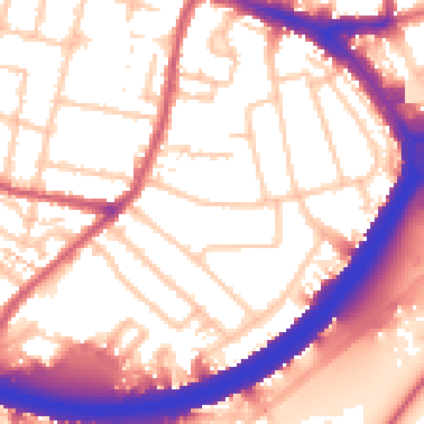 Daytime road noise heatmap for KT6 7PW