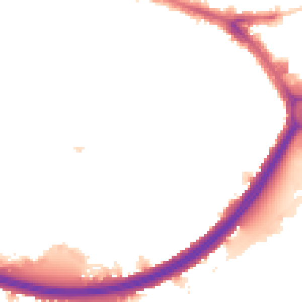 Night-time road noise heatmap for KT6 7PW