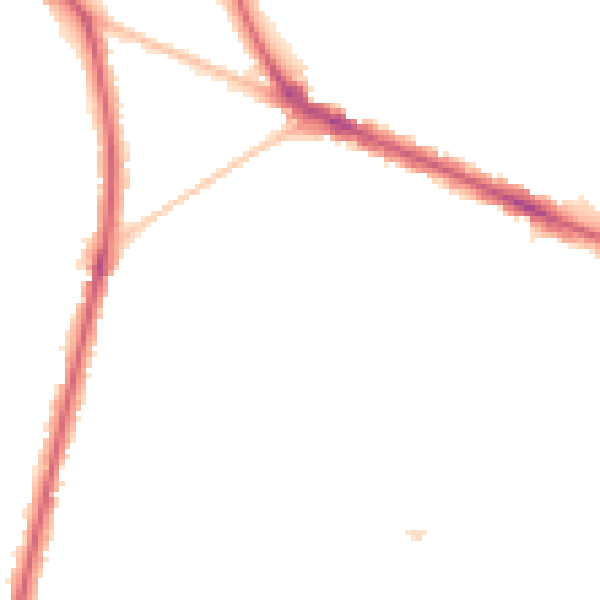Night-time road noise heatmap for KT6 7RY