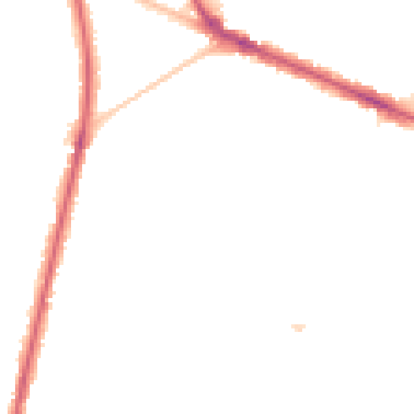Night-time road noise heatmap for KT6 7SH