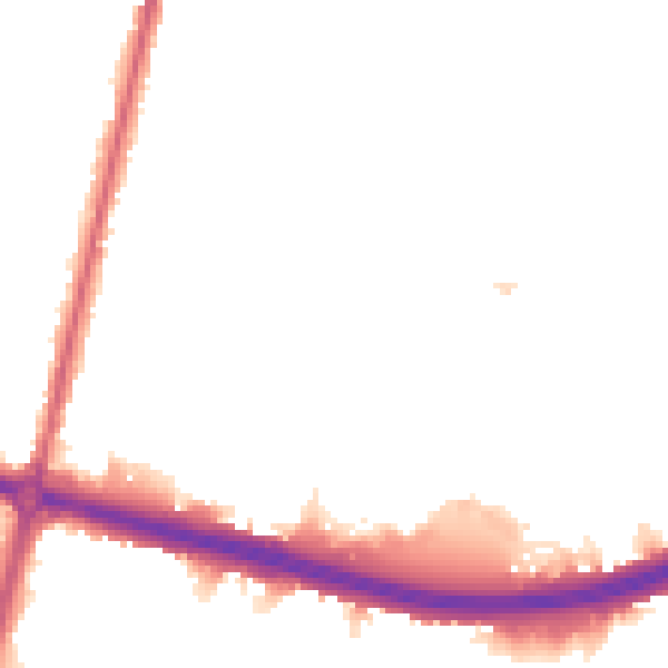 Night-time road noise heatmap for KT6 7TD