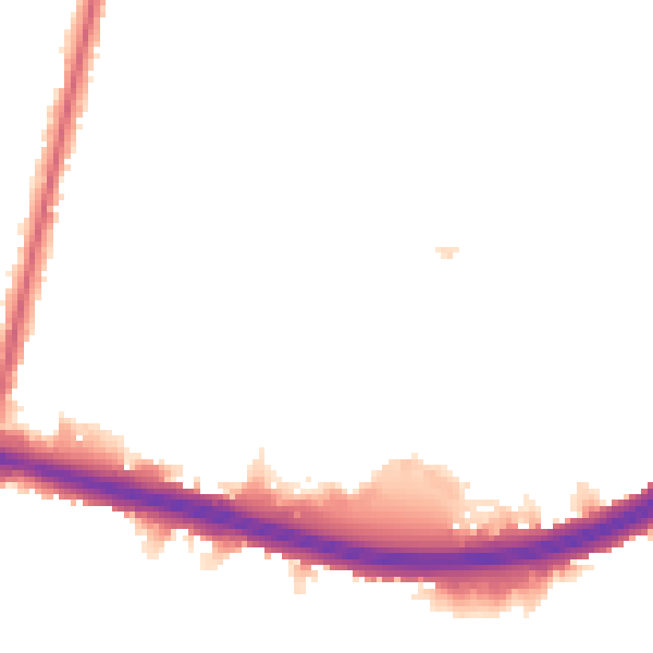 Night-time road noise heatmap for KT6 7TR