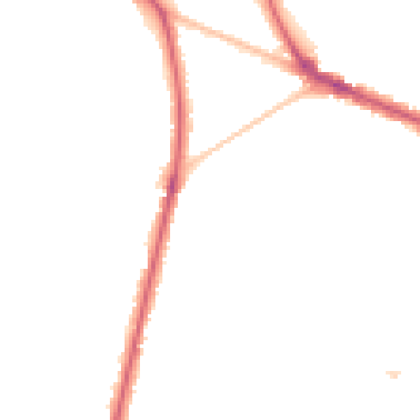 Night-time road noise heatmap for KT6 7UG