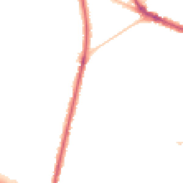 Night-time road noise heatmap for KT6 7UH