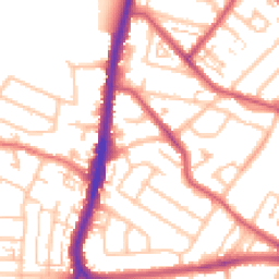 Daytime road noise heatmap for KT9 1AF