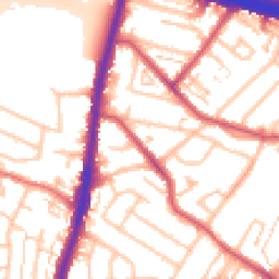 Daytime road noise heatmap for KT9 1AG