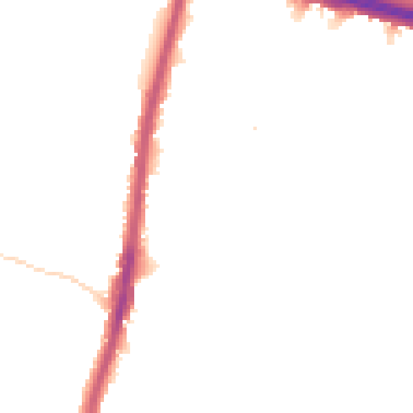 Night-time road noise heatmap for KT9 1AG