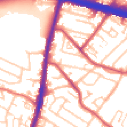 Daytime road noise heatmap for KT9 1AJ