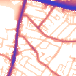 Daytime road noise heatmap for KT9 1AL