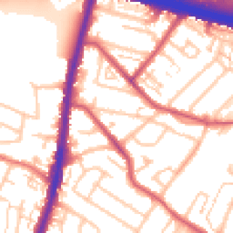 Daytime road noise heatmap for KT9 1AN