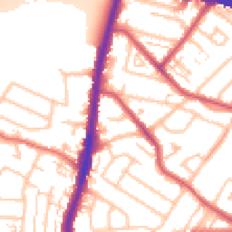 Daytime road noise heatmap for KT9 1AQ