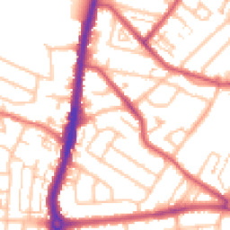 Daytime road noise heatmap for KT9 1AR