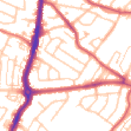 Daytime road noise heatmap for KT9 1AZ