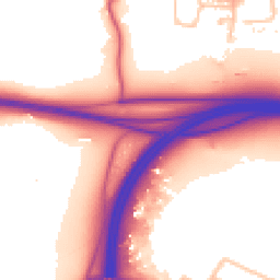 Daytime road noise heatmap for KT9 1BH
