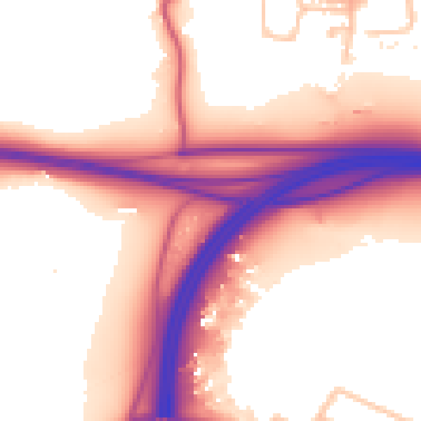 Daytime road noise heatmap for KT9 1BH