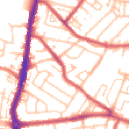 Daytime road noise heatmap for KT9 1BJ