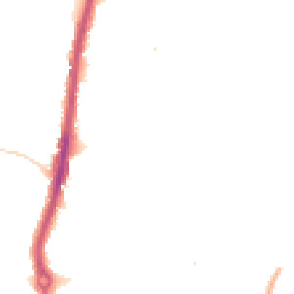 Night-time road noise heatmap for KT9 1BS
