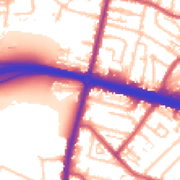 Daytime road noise heatmap for KT9 1DR