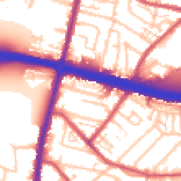 Daytime road noise heatmap for KT9 1DU