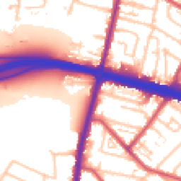 Daytime road noise heatmap for KT9 1DW