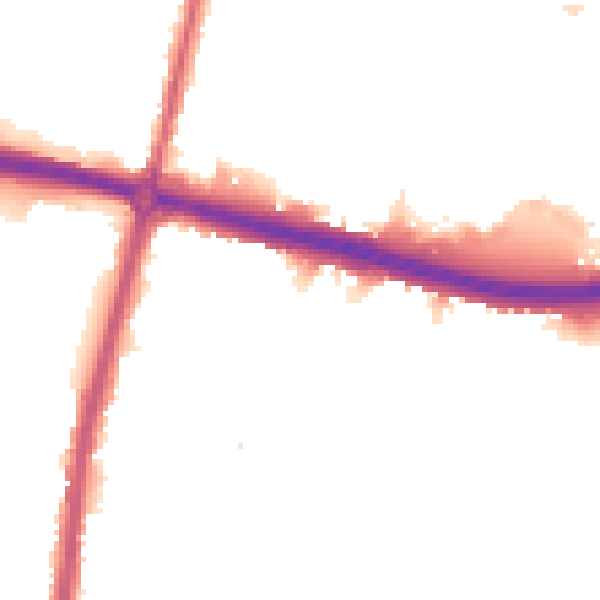Night-time road noise heatmap for KT9 1DZ