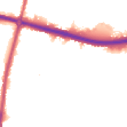 Night-time road noise heatmap for KT9 1HD