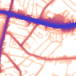 Daytime road noise heatmap for KT9 1HQ