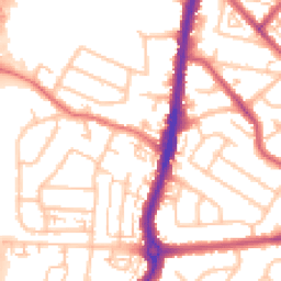 Daytime road noise heatmap for KT9 1ND