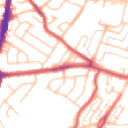 Daytime road noise heatmap for KT9 1QL