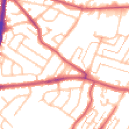 Daytime road noise heatmap for KT9 1QN