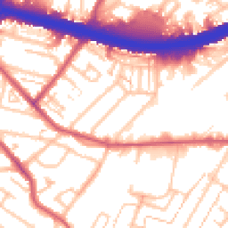 Daytime road noise heatmap for KT9 1RN