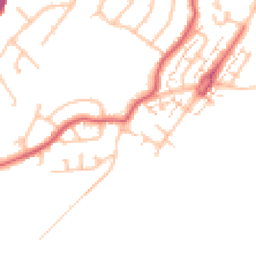 Daytime road noise heatmap for KT9 2EJ