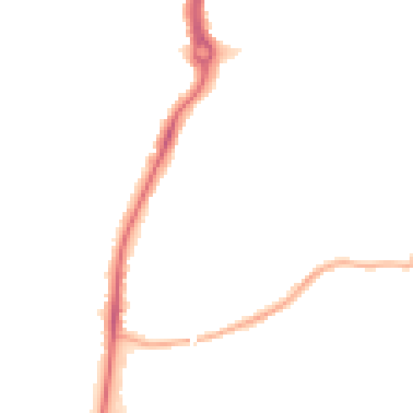 Night-time road noise heatmap for KT9 2JA