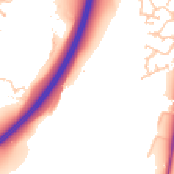 Daytime road noise heatmap for KT9 2LZ