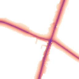 Daytime road noise heatmap for KT9 2NS