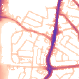 Daytime road noise heatmap for KT9 2QZ