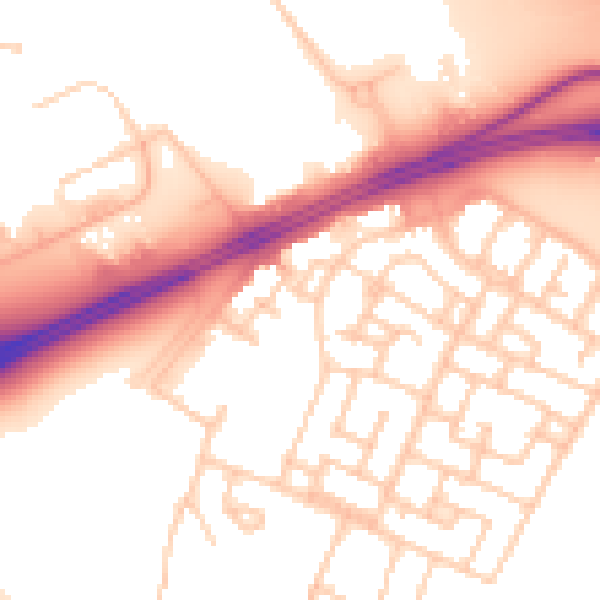 Daytime road noise heatmap for L11 0AA