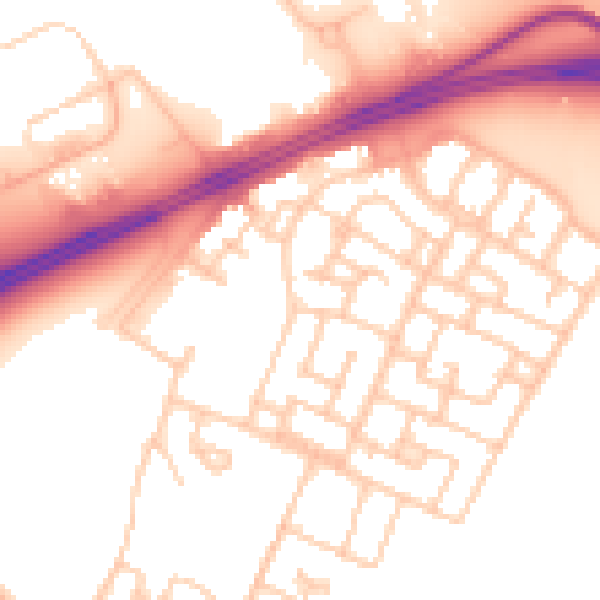 Daytime road noise heatmap for L11 0AG