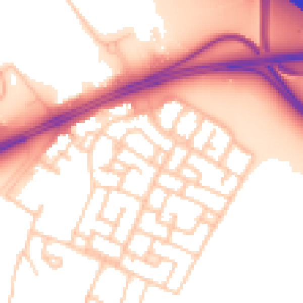 Daytime road noise heatmap for L11 0AH