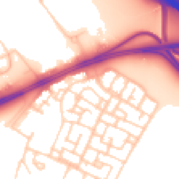 Daytime road noise heatmap for L11 0AJ