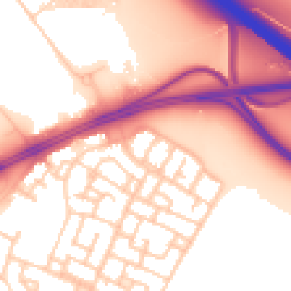 Daytime road noise heatmap for L11 0AL