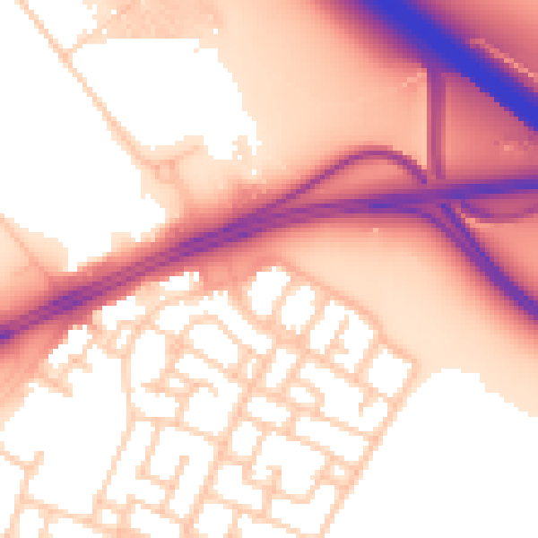 Daytime road noise heatmap for L11 0AP