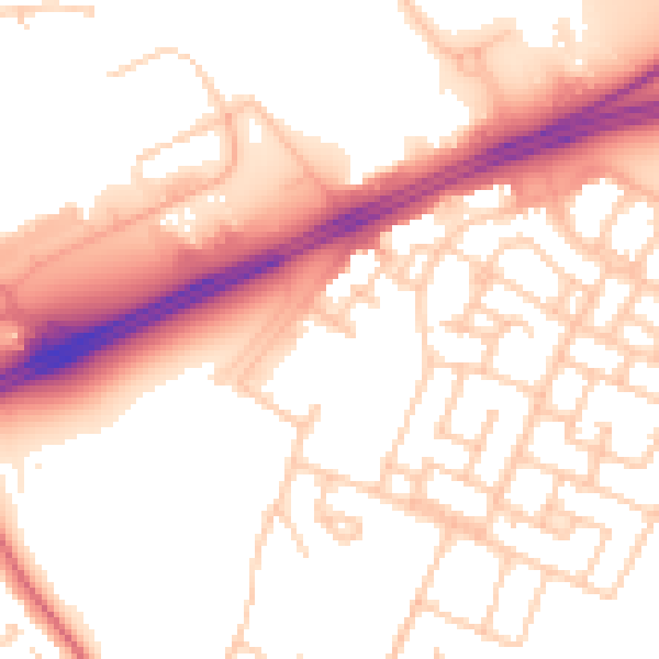 Daytime road noise heatmap for L11 0AU